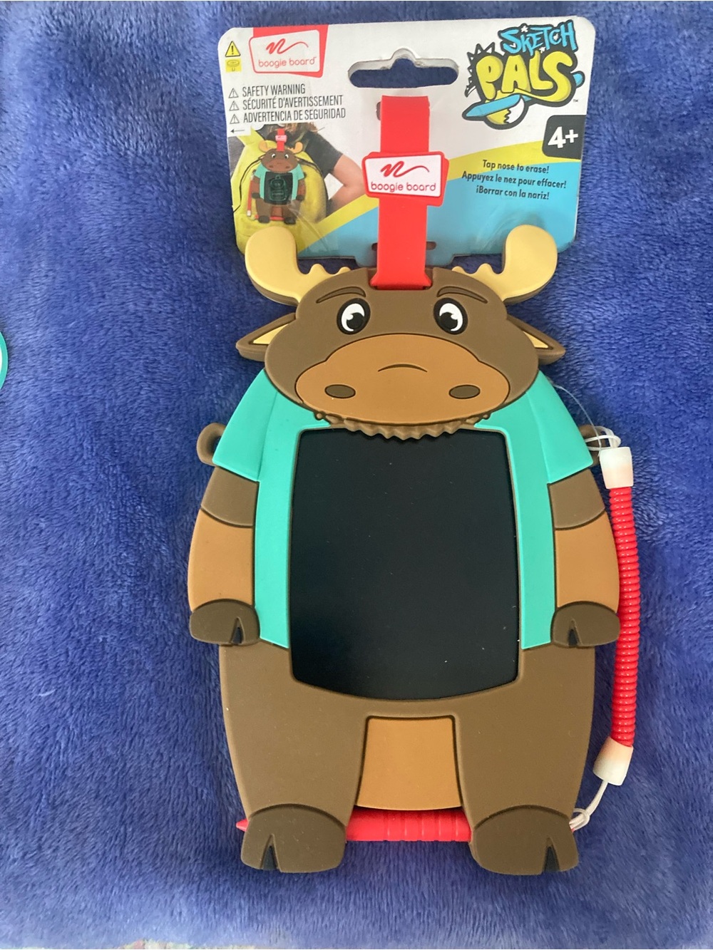 Boogie Board Sketch Pals Kids Moose LCD Drawing Tablet - Teal & Brown